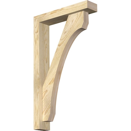 Ekena Millwork Legacy Block Rough Sawn Bracket w/ Offset Brace, Douglas Fir, 4"W x 18"D x 30"H BKT0402X18X30LEC05RDF